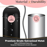 Max Manufacturing Large Commercial 75L/ 20 Gallon Trash Can - Premium Black Steel Open Top Trash Bin for Home, Office & Restaurant