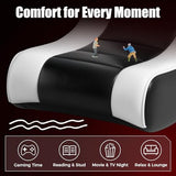 GTPLAYER Floor Rocker Gaming Chair – Adjustable Angle Limiter, Ultra Lightweight Ergonomic Floor Rocking Game Seat for Gaming and Lounging, Black & White