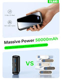 Portable Charger,50000mAh Power Bank Built-in Cable, 22.5W PD USB C In & Out Fast Charging, External Battery Pack with 6 Output & 2 Input, Travel Camping Essential for iPhone 17/16/15/14/13/12,Android