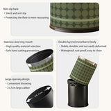 YIORYO Round Leather Trash Can, Garbage Can Under Desk Cabinet, Wastebasket Bin