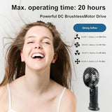 YIYEDWQ Portable Handheld Fan 5000mAh, Rechargeable Mini Fan with LED Display, 180° Foldable Small Desk Fan, 4 Speeds Quiet Personal Fan for Travel Makeup Office Outdoor - Black