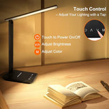 shinelife LED Desk Lamp for Office Home, Bright Desk Light with USB Charging Port, Adjustable Dimmable Desk Lamps 5 Modes, Black