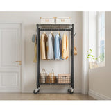 VIPEK R1 Rolling Clothes Rack with Pegboard Organizer Portable Closet for Hanging Clothes with Lockable Wheels & Removable Basket, Black
