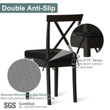 Shinnwa Dining Chair Pads, Patented Design Memory Foam Kitchen Chair Cushions, 17" x 16" x 2", Black