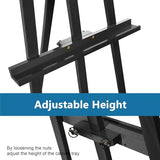 Frame Wooden Display Easel - Adjustable Lyre Beechwood Studio Easel Stand Holding Canvas Up to 90", Inclinable