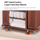 Heavy-Duty Linen Cleaning Cartwith Laundry Bag, Cleaning Service Cart with Storage Shelves for Room Service and Janitorial Use