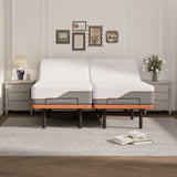 ESHINE Split King Adjustable Bed Frame with 12" Mattress, Wireless Remote