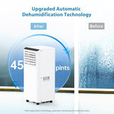 8,000 BTU Portable Air Conditioner, AC Unit Portable for Room up to 350 sq.ft, with Cools/Fan/Dehumidifier, Remote Control, 24H Timer, Bedroom Apartments Office