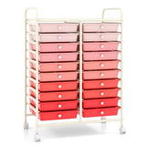 File & Debris Storage Drawers on Lockable Wheels, Rolling Drawer Cart for Office