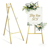 Gold Easel Stand for Wedding Sign, Heavy Duty Metal Display Stand, 4-Tier Height