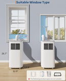 GarveeTech Portable Air Conditioner, 8,000 BTUs Room Air Conditioner for Home Office with Dehumidifier, Cooling, Fan 3 in-1, 24 Hour Timer, Drainage-Free Cooling, Cools Up to 350 Sq. Ft., White