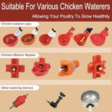 Aopchry 10 Pack Chicken Waterer ABS Tee Fittings. Suitable for Chicken Water Cups, Nipples and Other Poultry Waterers, White and Thickened