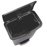 Rubbermaid Commercial Products Streamline Slim Step-On Plastic Trash Garbage Can, 8-Gallon, Black