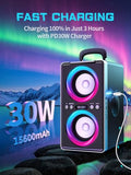 YIER Bluetooth Speaker, 200W Peak Loud Stereo with Big Bass, 20H Playtime, TWS, Fast Charging, Portable Handle, Wireless Large Boombox Bocina with LED Light for Party Outdoor Backyard Camping