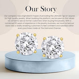 The Diamond Channel CERTIFIED 1 to 6 Carat LAB GROWN Solitaire Diamond Stud Earrings
