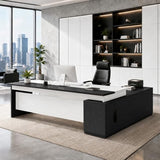 SimpArt Executive Desk with Storage Cabinet, Modern Office Desk