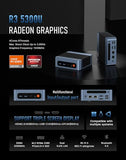 BOSGAME E5 11 Pro Mini PC, AMD Ryzen 5300U 4C/ 8T, Business Home Office PC