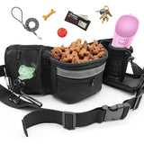 Dog Training Treat Pouch with Poop Bag Dispenser, Secure Zipper Pouch, Puppy Reward Bag, Hands-Free Waist Belt, Reflective Design for Walking and Obedience Training, Black