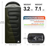 TANSTRIDER XXL Winter Sleeping Bags for Adults Cold Weather,Camping Sleeping Bag for Kids with Compression Sack,4 Season Camping Essentials Gear for Hiking,Traveling,Outdoor,Backpacking,Climbing