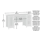 Edge Water Computer Desk with Storage Drawers, Home Office Desk, in Estate Black