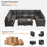 127'' Oversized U Shaped Modular Sofa, Sectional Couches with Storage for Living Room