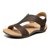 Athlefit Women's Orthopedic Flat Sandals with Arch Support Brown Size 6.5