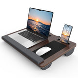 Lap Desk with Cushion, Large Laptop Desk for Adults, Up to 17" Laptop Tray for Bed with Wrist Rest