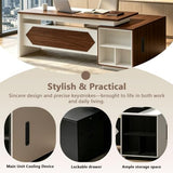 LBCZJYX Executive L Shaped Desk with Drawers, Large Wood Office Furniture