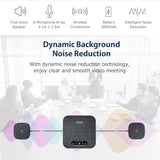 Conference Speaker and Microphone, Bluetooth/USB Speakerphone with 2 Expansion Mics, 360° Enhanced Voice Pickup, Noise Reduction Conference Microphone