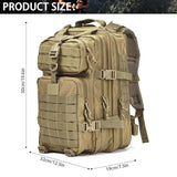 aiGear Tactical Backpack for Men, 45L Military Backpack, 3-Day Bug Out Bag for Camping Hiking Hunting with Molle System Army Daypack (45L Khaki)