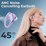 Cancelling Earbuds Wireless Bluetooth Headphones Ear Buds 90Hrs Playback Stereo Bass Earphones with Mic Over-Ear Hooks