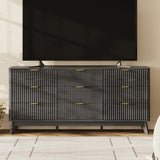 63" Wide Fluted 9 Drawers Dresser for Bedroom,Curved Edge,Black