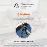 KingCamp Ultralight Camping Cot, Portable Folding Tent Camping Cot, 265 Lbs Heavy Duty Sleeping Cot with Pillow for Adults Outdoor Backpacking Travel Hiking, Blue/Black