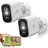 Security Cameras Wireless Outdoor 2K: Battery Powered WiFi Camera with AI Motion Detection for Home - Color Night Vision Spotlight Siren Alarm 2-Way Talk