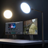 Weilisi 10.2" Desk Ring Light with Stand, 360° Rotate Desk Lamps for Home Office with C-Clamp