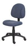 Boss Office Products B315-BE Perfect Posture Delux Fabric Task Chair Without Arms in Blue, 250