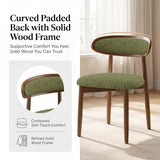 Wooden Dining Chairs set of 6, Farmhouse Dinner Chairs with Curved Back