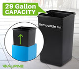 Commercial Indoor Recycle Bin with Lid - 29 Gallon Blue Recycle Bin Recycle Trash Can Office Recycling Bins