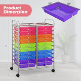 Rolling Cart with 20 Drawers, 20 Tiers Multicolor Trolley, Drawer Bin Carts with 2 Lockable Wheels