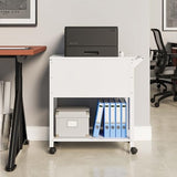 Mobile File Cart, 2-Tier Rolling File Cart with Wheels Hanging Files