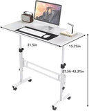 Standing Desk with Lockable Wheels,Compact Laptop Desk for Home Office
