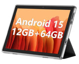 10.1 Inch Tablet, Android 15 Tablets 12GB(4+8) RAM / 64GB ROM / 1TB SD Card Expansion