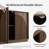 win2win 65" Sideboard Buffet Cabinet with Storage, Modular Credenza, Walnut