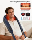 COMFIER FSA Eligible HSA Shiatsu Neck Massager with Graphene Heat, Cordless Neck and Shoulder Massager for Pain Relief Deep Tissue