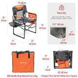 SUNNYFEEL Camping Directors Chair, Heavy Duty,Oversized Portable Folding Chair with Side Table, Pocket for Beach, Fishing,Trip,Picnic,Lawn,Concert Outdoor Foldable Camp Chairs