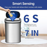 13 Gallon Trash Can with Lid | Automatic Touchless Garbage Can | Odor Control | Modern Oval Design | Easy to Clean