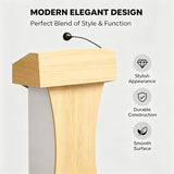 Mobile Rolling Curved Lectern Podium with Storage