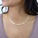 Nuragold 14K Real Yellow Gold Herringbone Chain Flexible Necklace