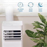 Keystone 8,500 BTU ASHRAE/5,000 BTU DOE 115V Portable Air Conditioner with Dehumidifier and Remote Control, AC for Apartment, Bedroom, Small Rooms up to 200 Square Feet in White