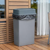 23 Gallon Slim Trash Can with Swing Lid Commercial Gray Rectangular Garbage Can with Drop Shot Lid Waste Bin